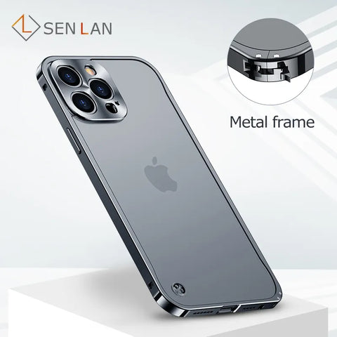 Metal Phone Case compatible with IPhone 12 13 14 15 Pro Max 15Plus Magnetic Aluminum Frame