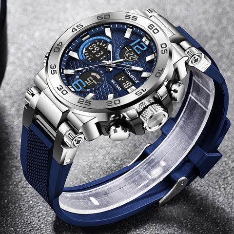 LIGE Luxury LCD Display Men Wristwatches Luminous Sport Man Watch Waterproof Military Quartz Male Clock Relogio Masculino 2023