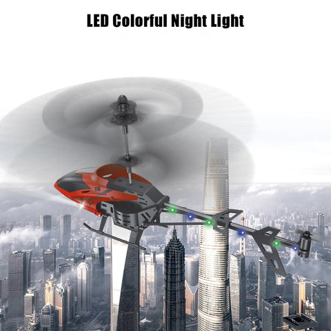 2.5CH RC Helicopter with LED Night Light Toy Drone Model Flexible Fan Design Air Plane Toys 10m Control Distance for Kids Adults