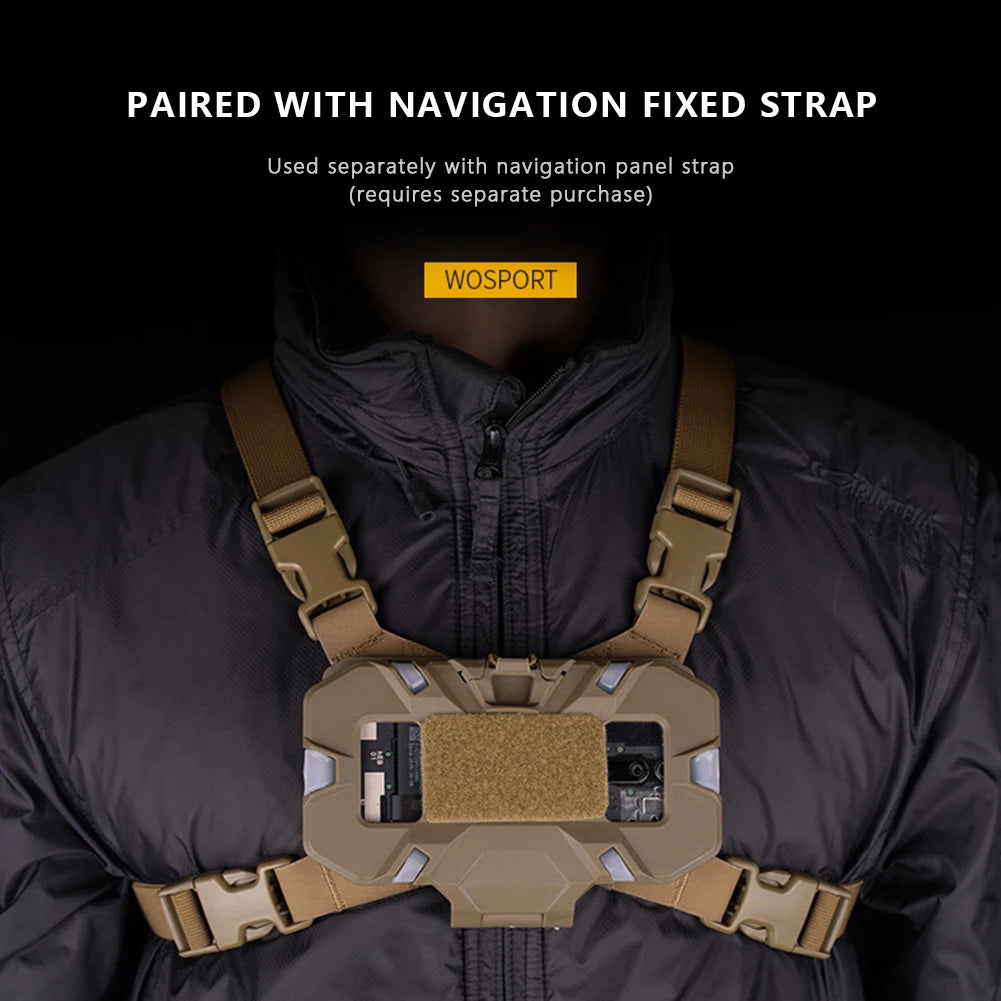 Tactical Molle Folded Phone Holder Universal Chest GPS Phone Case Phone Board Holder Hanging Bracket For4.7-6.7inch