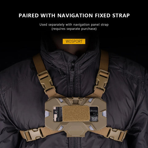 Tactical Molle Folded Phone Holder Universal Chest GPS Phone Case Phone Board Holder Hanging Bracket For4.7-6.7inch