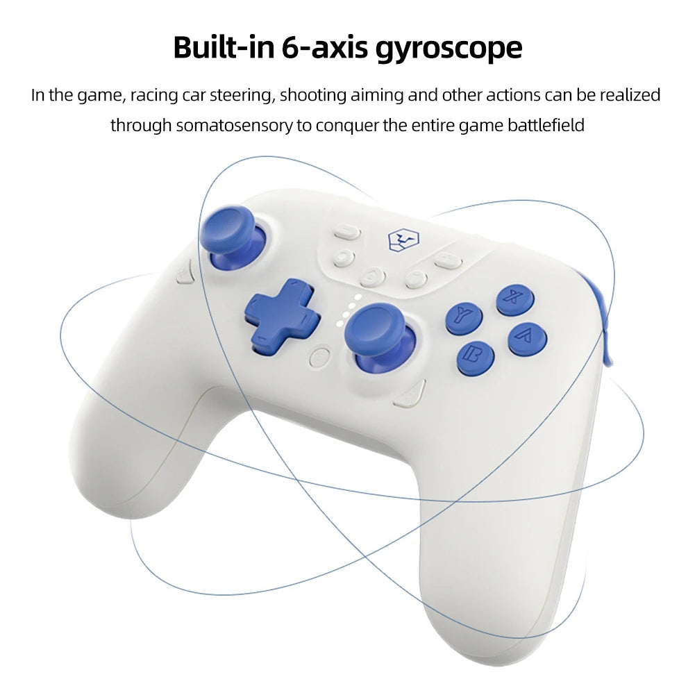 800mAh Wireless Gamepad Controller Bluetooth-compatible Game Handle Dual Button One Click Continuous Send DIY Gaming Accessories