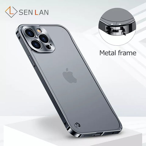 Metal Phone Case compatible with IPhone 12 13 14 15 Pro Max 15Plus Magnetic Aluminum Frame